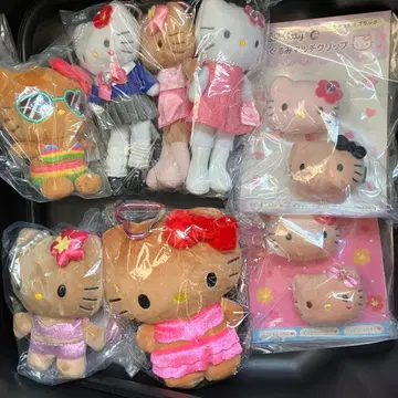 산리오 헬로키티 헤어 클립 키링 세트