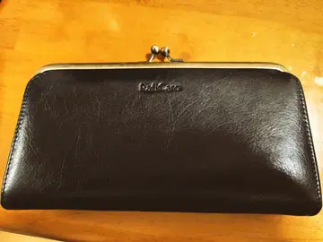 RafiCaro 블랙 가죽 가마구치 장지갑