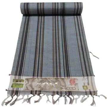 길이 13.6m 폭 37.3cm 순수 실크  옷감 줄무늬 미사용 새상품