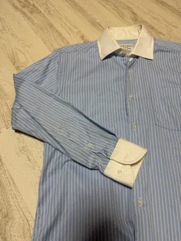 STOVEL & MASON 긴팔 셔츠 스카이블루 스트라이프