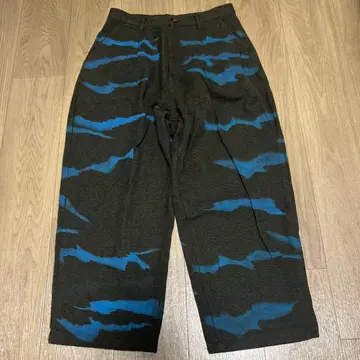 rebear by Johnbull 블랙 파랑 카모플라쥬 워크 팬츠