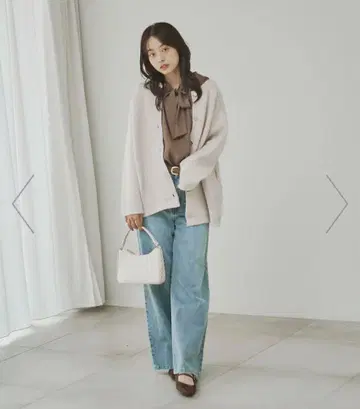 프로포션 바디 드레싱 FOX 혼방 더블 페이스 니트 가디건