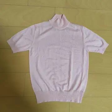 Les Copains 핑크 하이넥 반팔 니트 40