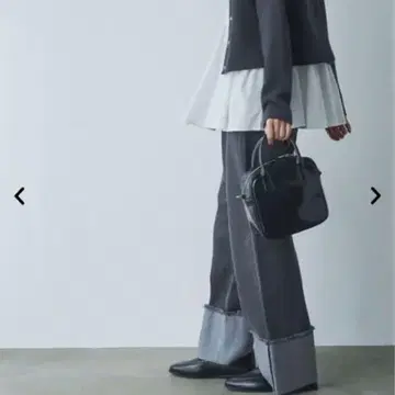 coen 롤업 와이드 데님 팬츠 블랙