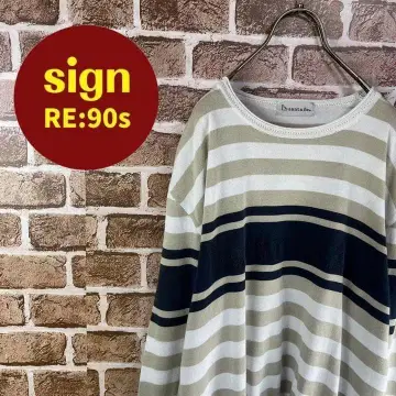 90s 산타페 레트로 보더 니트 초레어