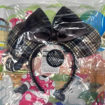 택 포함 새상품 체크 머리띠 미니 디즈니 리조트