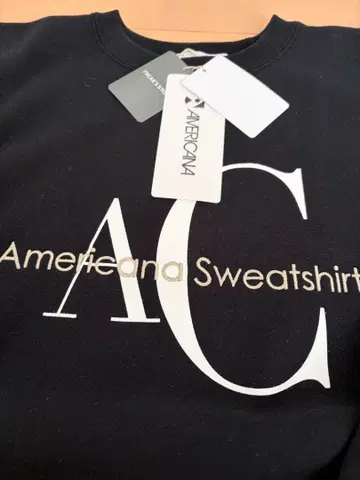 [택 포함 새상품] 아메리카나 Americana 블랙 맨투맨