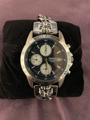 SEIKO 크로노그래프 7T92-0DW0 고품질 크로스볼 벨트