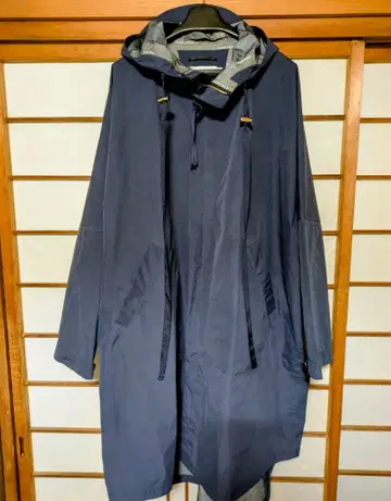 PORTVEL 후드 부착 롱 코트 네이비