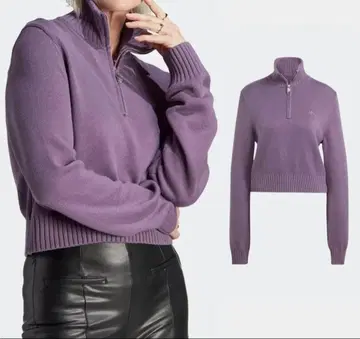 adidas 하프업 지퍼 니트 바이올렛