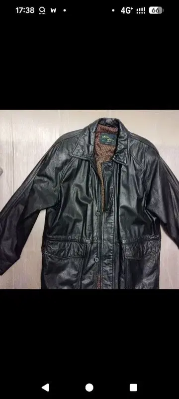 블랙 가죽 코트