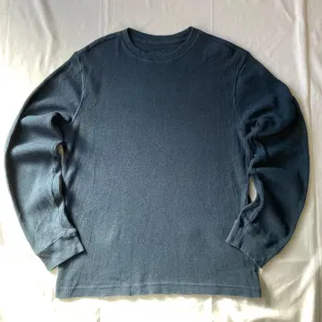 00s 써멀 롱T 와플 원단 네이비 그런지 Y2K 헤이세이 구제 의류