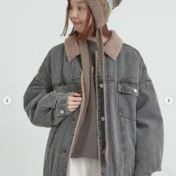 Samansa Mos2 데님 보아 자켓 블랙