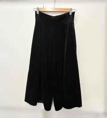 DAISY VELOUR 가우초 팬츠 7부 기장 팬츠 벨로아 S 블랙 블랙