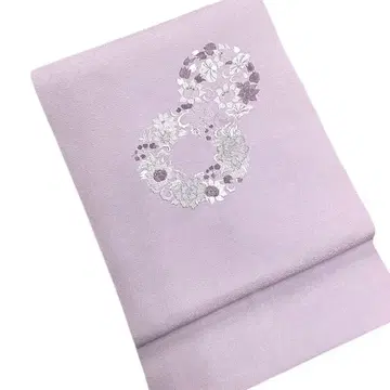 보라색에 꽃 자수가 귀여운 나고야 오비