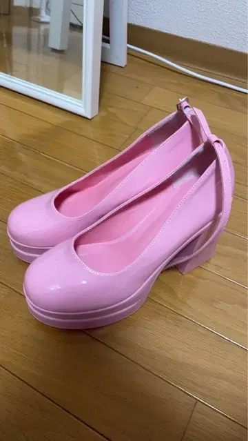 핑크 힐 하이힐 신발 통굽