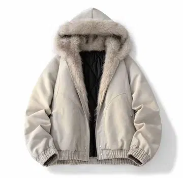 TOKYO SELECT 라이트 그레이 퍼 자켓