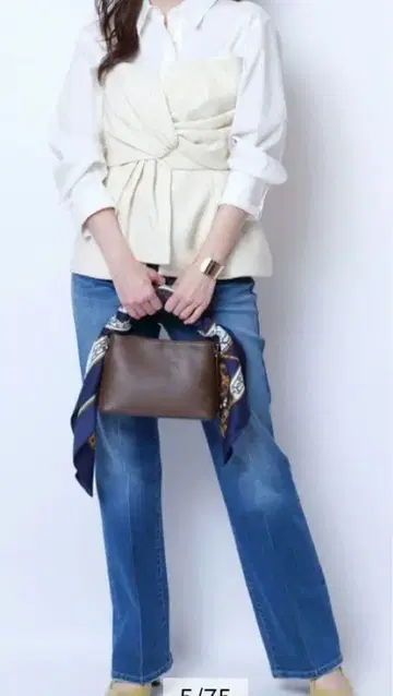 저스길리티 센터 프레스 슬림 레그 데님