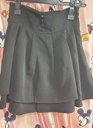 evelyn 더블 플레어 SK 스커트 블랙