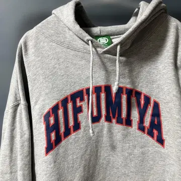 HIFUMIYA 세트 프론트 로고 후드티 그레이