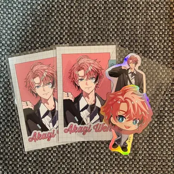 니지산지 아카기 웬 GRAY x ACCENT 폴라로이드풍 카드 스티커