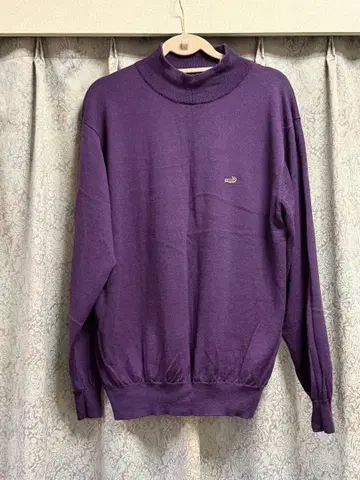 크로커다일 crocodile 보라색 퍼플 스웨터 울 니트 로고