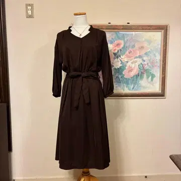 다크 브라운 롱 원피스