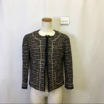 kk115 [ S ] dress forme 노카라 자켓 트위드 자켓