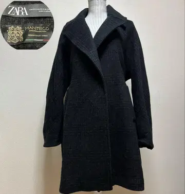ZARA Manteco 자라 울 알파카 블랙 롱 코트