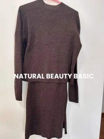 NATURAL BEAUTY BASIC 니트 셋업 울 실크 혼방