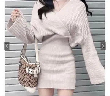 GRL 카슈쿨 니트 미니 원피스 깔끔한 세련된 성숙 큐트