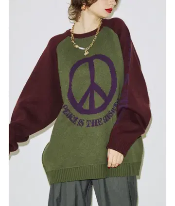 jouetie 자카드 래글런 니트