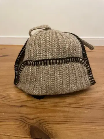 SamansaMos2 니트 모자 리본 포함 베이지