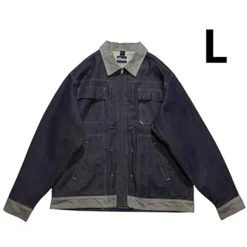 90s ENYCE 투톤 데님 자켓 L 버트다이 풀 집업