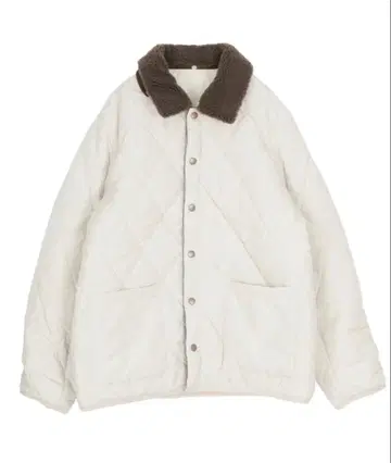 titivate 배색 카라 부착 퀼팅 자켓 아이보리