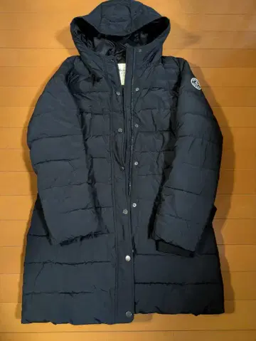 가격 인하 가능 네이비 후드 부착 롱 자켓