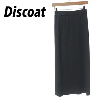 [디스코트] 리브 롱 스커트 타이트 백 슬릿 허리밴딩 M