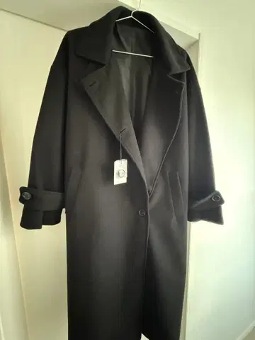 블랙 롱 코트 L 사이즈 벨트 포함