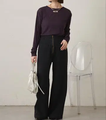 오메카시 맨투맨 데님 플레어 팬츠