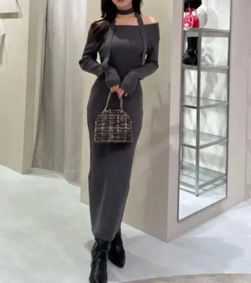 riend many way 원숄 니트 원피스