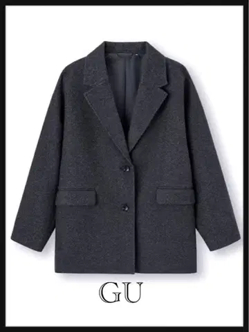 GU 지유 코지 멜톤 하프 코트 다크 그레이