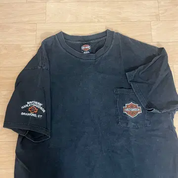 Harley-Davidson 블랙 T셔츠 포켓 부착