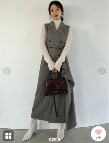 FRAY I.D 프레이 아이디 더블 브레스트 아지메 디자인 원피스