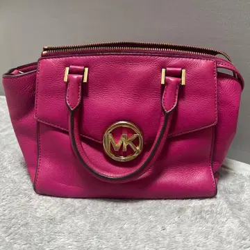 MK 핑크 가죽 핸드백 마이클코어스
