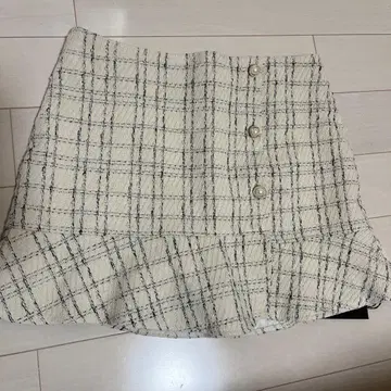 체크 무늬 머메이드 스커트