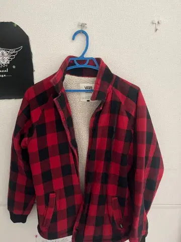 VANS 빨검 체크 자켓
