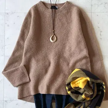 새상품급*에이톤 캐시미어100% 크루넥 풀오버 04 모카 계열 일본제