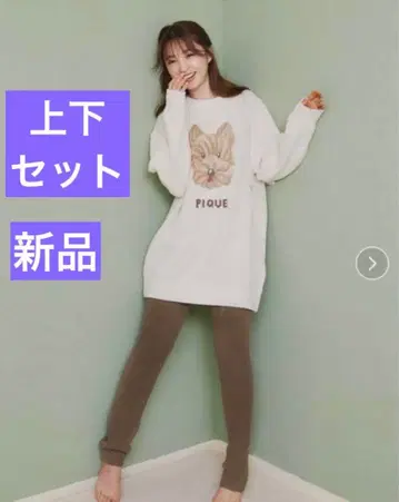 [새상품] 젤라또피케 머랭DOG 자카드 미니 원피스 & 리브 레깅스 세트