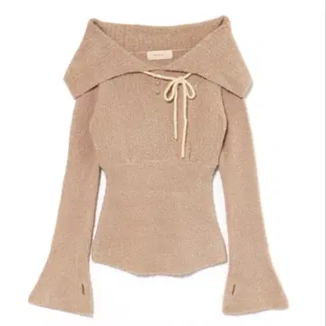 andmary Flora 니트 탑 베이지