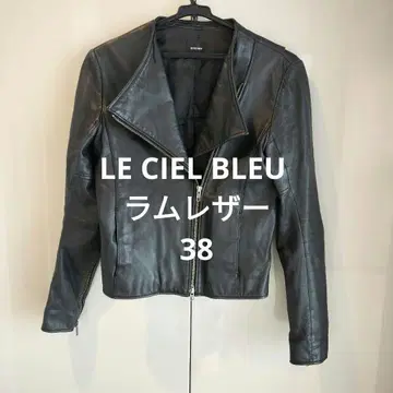 [ 새상품급 ] 르쉘블루 램 가죽 더블 자켓 블랙